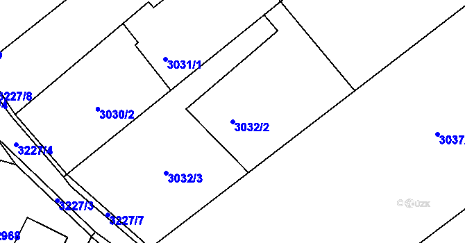 Parcela st. 3032/2 v KÚ Radvanice, Katastrální mapa