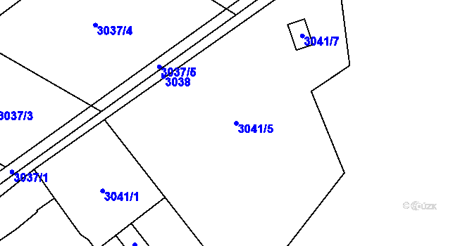 Parcela st. 3041/5 v KÚ Radvanice, Katastrální mapa