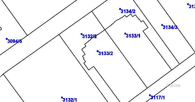 Parcela st. 3133/2 v KÚ Radvanice, Katastrální mapa