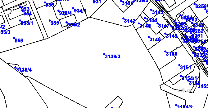 Parcela st. 3138/3 v KÚ Radvanice, Katastrální mapa