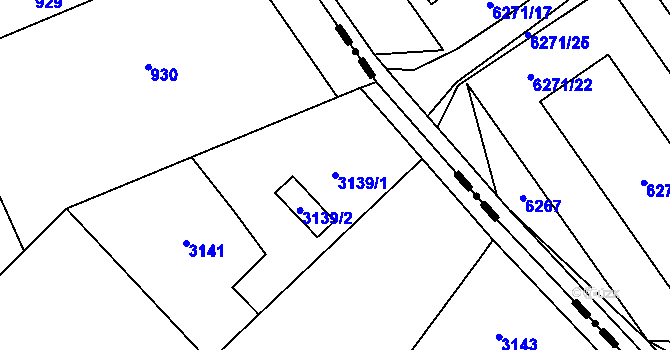 Parcela st. 3139/1 v KÚ Radvanice, Katastrální mapa