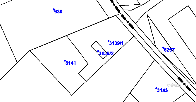 Parcela st. 3139/2 v KÚ Radvanice, Katastrální mapa