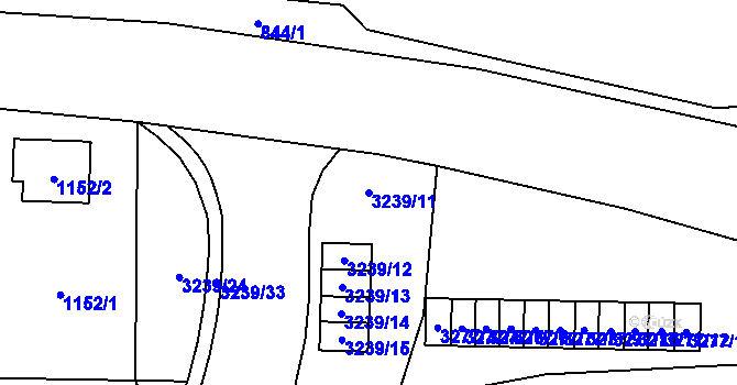 Parcela st. 3239/11 v KÚ Radvanice, Katastrální mapa