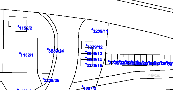 Parcela st. 3239/12 v KÚ Radvanice, Katastrální mapa