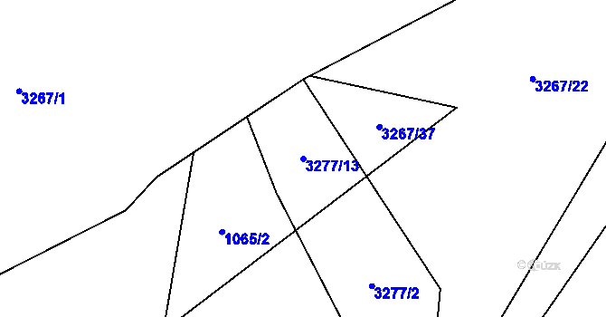 Parcela st. 3277/13 v KÚ Radvanice, Katastrální mapa