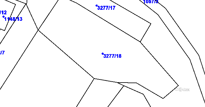 Parcela st. 3277/18 v KÚ Radvanice, Katastrální mapa