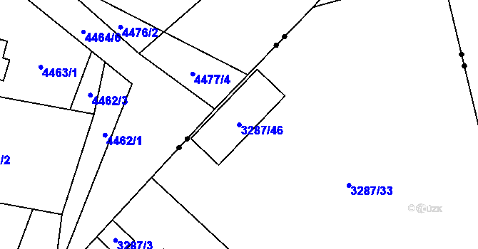 Parcela st. 3287/46 v KÚ Radvanice, Katastrální mapa