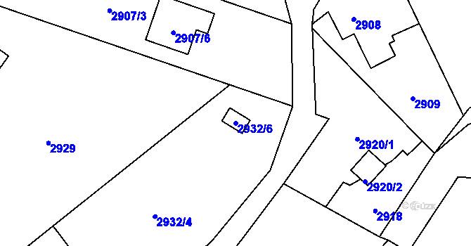 Parcela st. 2932/6 v KÚ Radvanice, Katastrální mapa