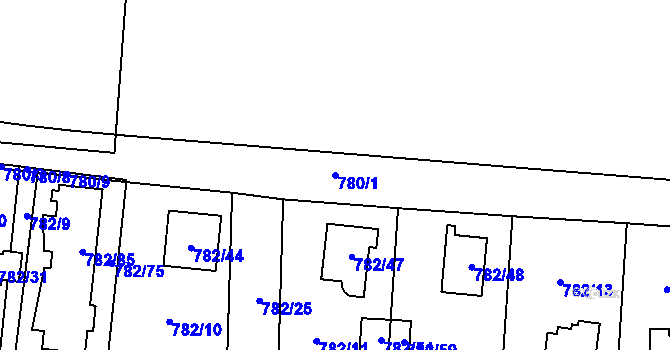Parcela st. 780/1 v KÚ Radvanice, Katastrální mapa