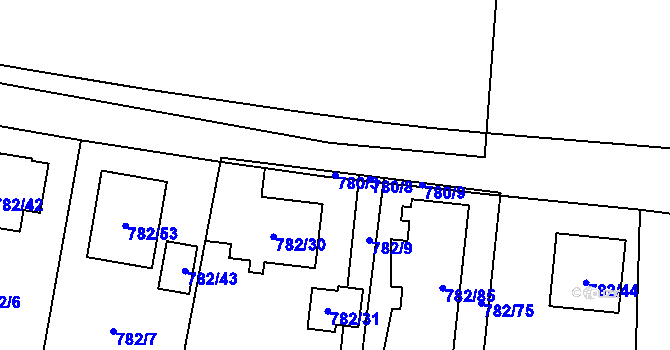 Parcela st. 780/3 v KÚ Radvanice, Katastrální mapa