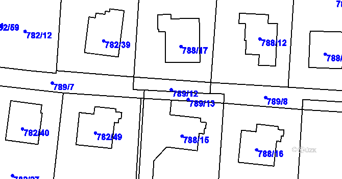 Parcela st. 789/12 v KÚ Radvanice, Katastrální mapa