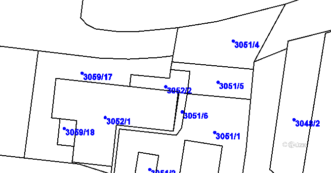 Parcela st. 3052/2 v KÚ Radvanice, Katastrální mapa