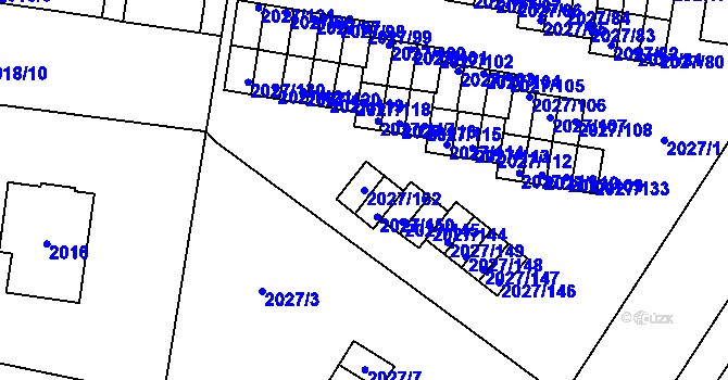 Parcela st. 2027/162 v KÚ Radvanice, Katastrální mapa