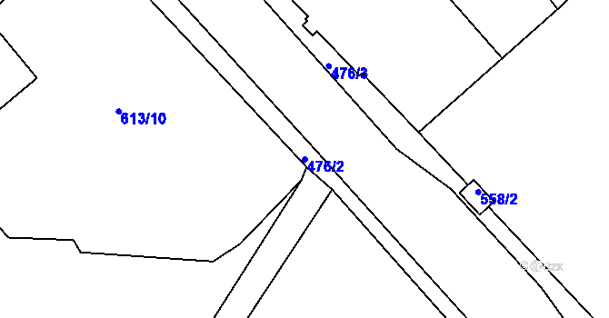 Parcela st. 476/2 v KÚ Bartovice, Katastrální mapa