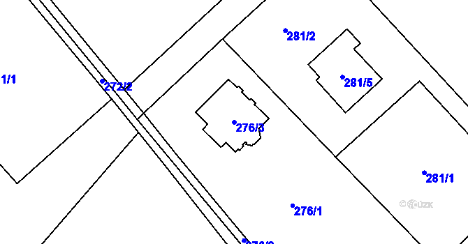 Parcela st. 276/3 v KÚ Bartovice, Katastrální mapa