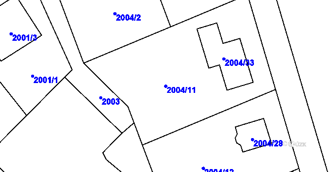 Parcela st. 2004/11 v KÚ Bartovice, Katastrální mapa