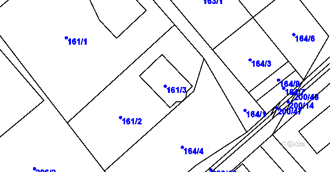 Parcela st. 161/3 v KÚ Bartovice, Katastrální mapa