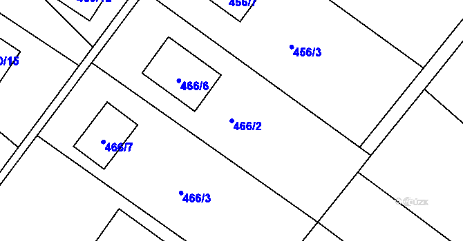 Parcela st. 466/2 v KÚ Bartovice, Katastrální mapa