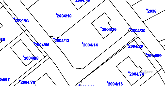 Parcela st. 2004/14 v KÚ Bartovice, Katastrální mapa
