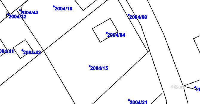 Parcela st. 2004/15 v KÚ Bartovice, Katastrální mapa