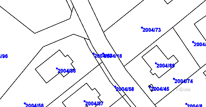Parcela st. 2004/18 v KÚ Bartovice, Katastrální mapa