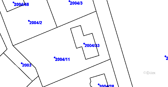 Parcela st. 2004/33 v KÚ Bartovice, Katastrální mapa