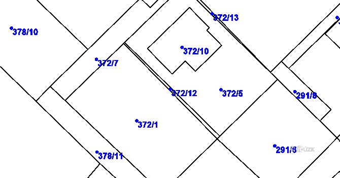 Parcela st. 372/12 v KÚ Bartovice, Katastrální mapa