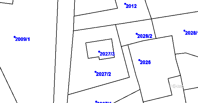 Parcela st. 2027/3 v KÚ Bartovice, Katastrální mapa