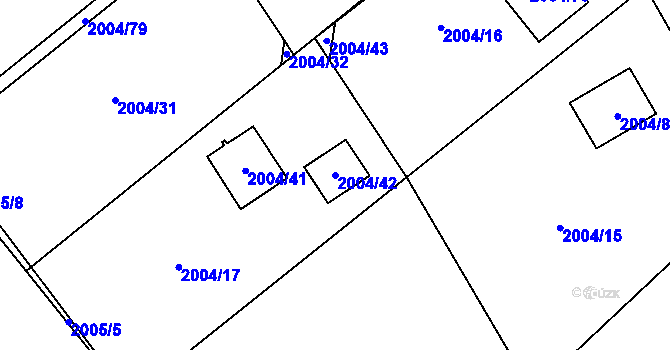 Parcela st. 2004/42 v KÚ Bartovice, Katastrální mapa