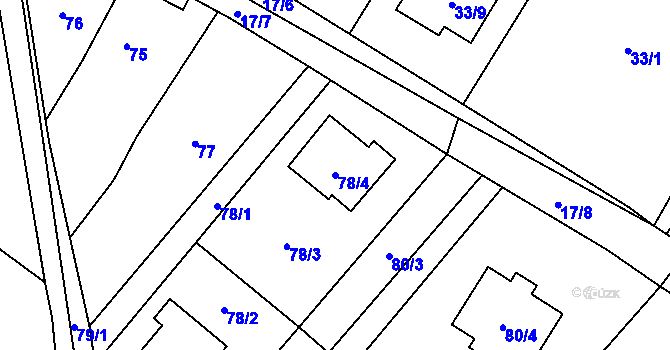 Parcela st. 78/4 v KÚ Bartovice, Katastrální mapa