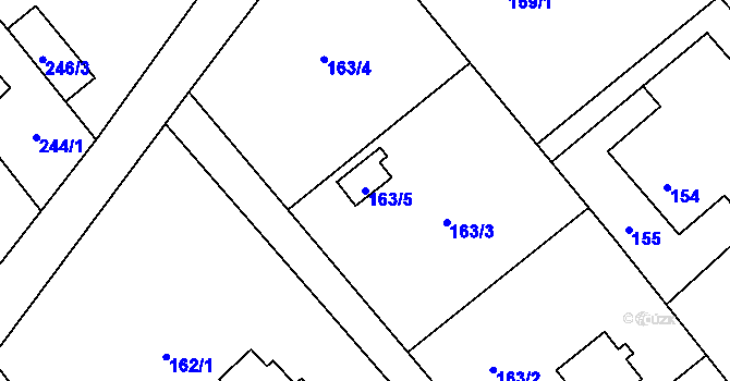 Parcela st. 163/5 v KÚ Bartovice, Katastrální mapa