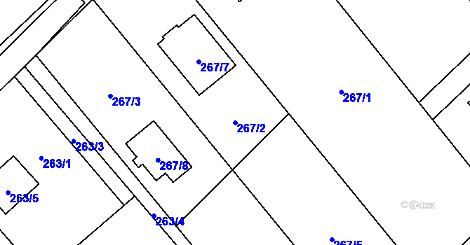 Parcela st. 267/2 v KÚ Bartovice, Katastrální mapa