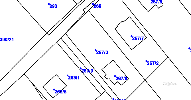 Parcela st. 267/3 v KÚ Bartovice, Katastrální mapa
