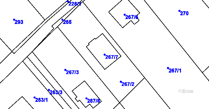 Parcela st. 267/7 v KÚ Bartovice, Katastrální mapa