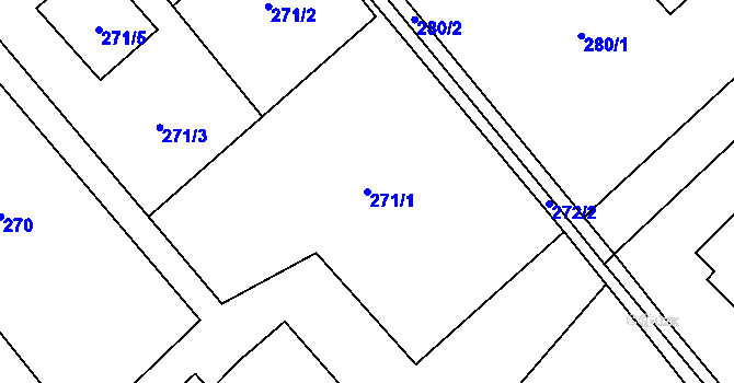Parcela st. 271/1 v KÚ Bartovice, Katastrální mapa