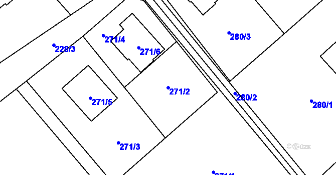 Parcela st. 271/2 v KÚ Bartovice, Katastrální mapa