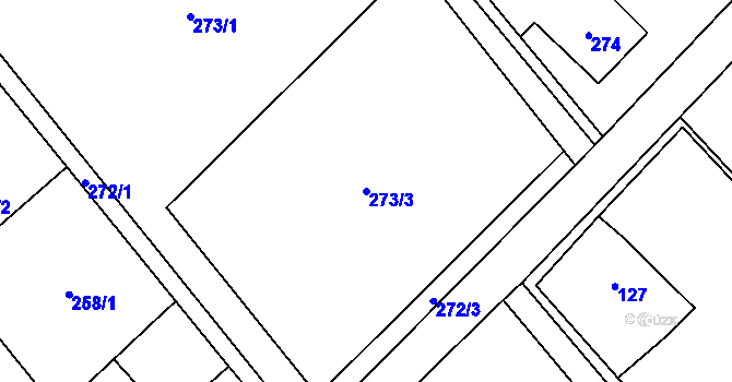 Parcela st. 273/3 v KÚ Bartovice, Katastrální mapa