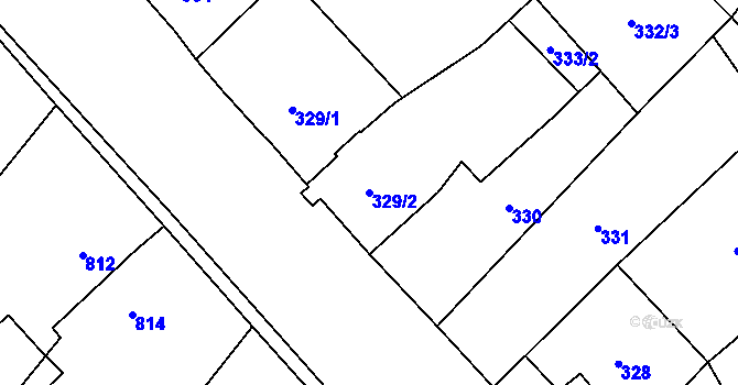 Parcela st. 329/2 v KÚ Bartovice, Katastrální mapa