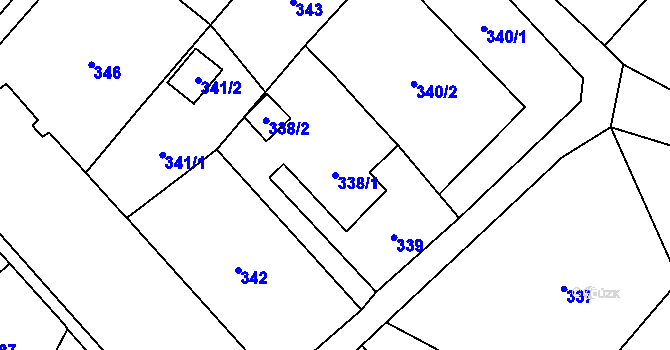 Parcela st. 338/1 v KÚ Bartovice, Katastrální mapa