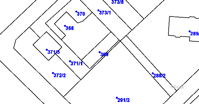 Parcela st. 369 v KÚ Bartovice, Katastrální mapa