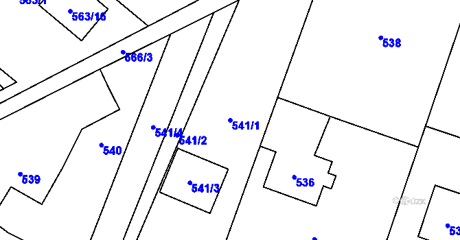 Parcela st. 541/1 v KÚ Bartovice, Katastrální mapa