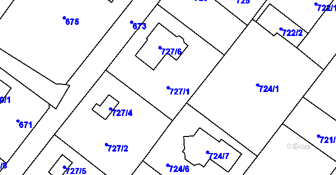 Parcela st. 727/1 v KÚ Bartovice, Katastrální mapa
