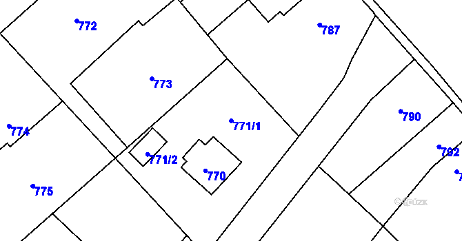 Parcela st. 771/1 v KÚ Bartovice, Katastrální mapa