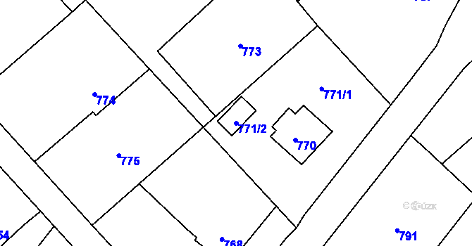 Parcela st. 771/2 v KÚ Bartovice, Katastrální mapa