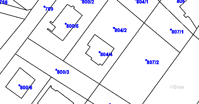 Parcela st. 804/4 v KÚ Bartovice, Katastrální mapa