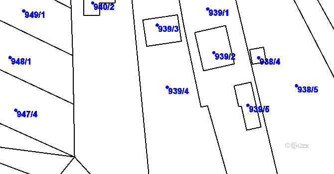 Parcela st. 939/4 v KÚ Bartovice, Katastrální mapa