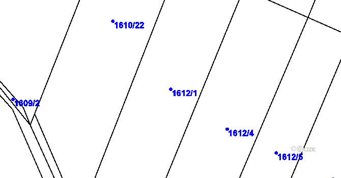 Parcela st. 1612/1 v KÚ Bartovice, Katastrální mapa