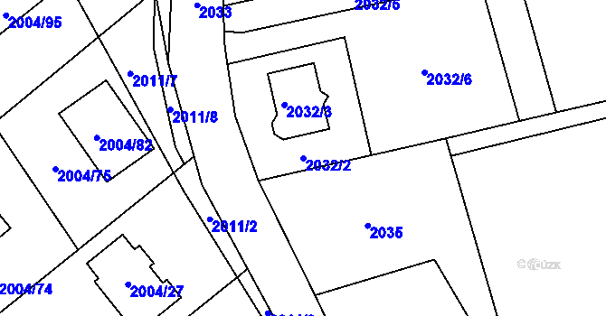 Parcela st. 2032/2 v KÚ Bartovice, Katastrální mapa