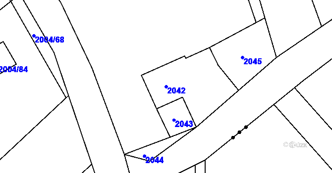 Parcela st. 2042 v KÚ Bartovice, Katastrální mapa