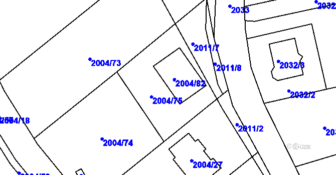 Parcela st. 2004/75 v KÚ Bartovice, Katastrální mapa